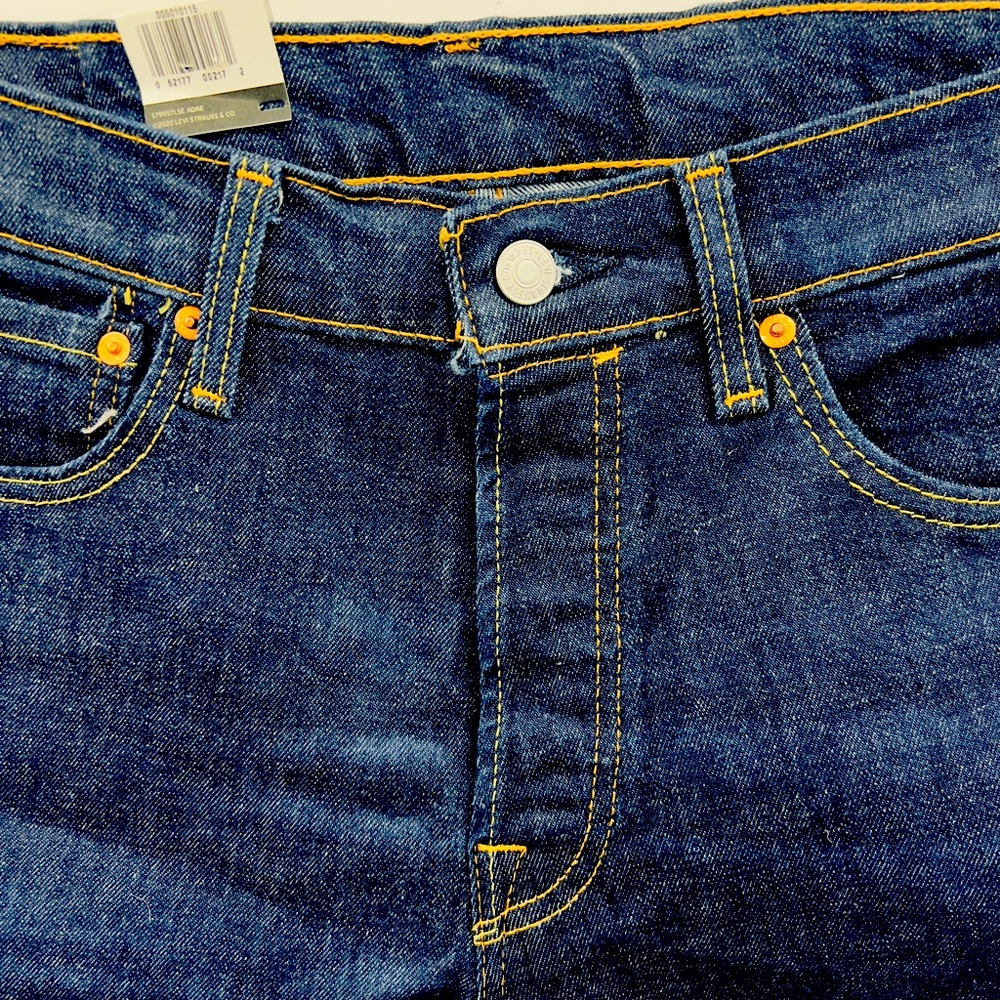 LEVI'S 501 ORIGINAL JEANS 32X30, REGULAR STRAIGHT FIT, STRECH EXTENSIBLE, NAVY - Picture 3 of 16